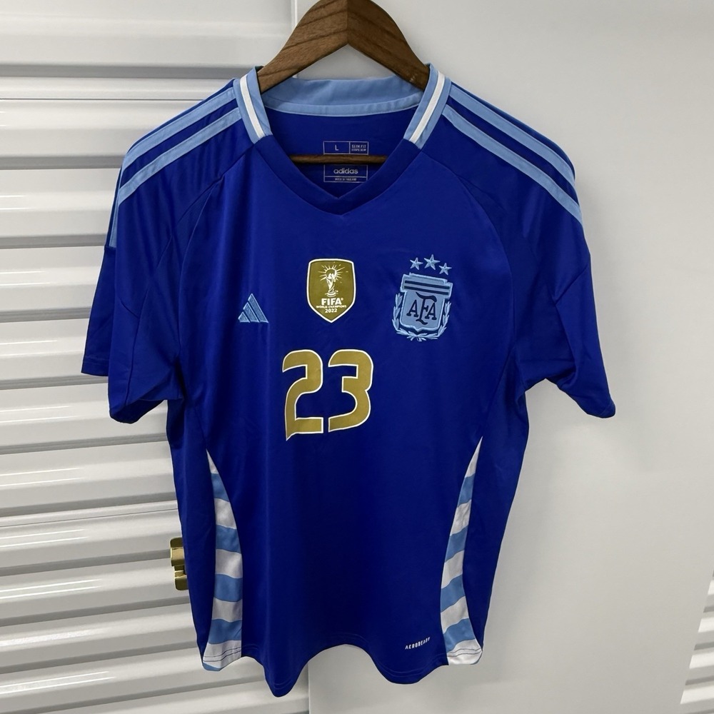 Adidas Argentina Allan 23 FIFA World Champions Jersey Mens Large Blue